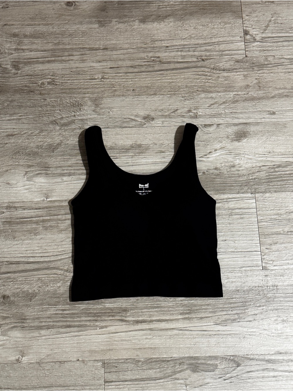 Classic Black Ribbed Scoop Crop Tank